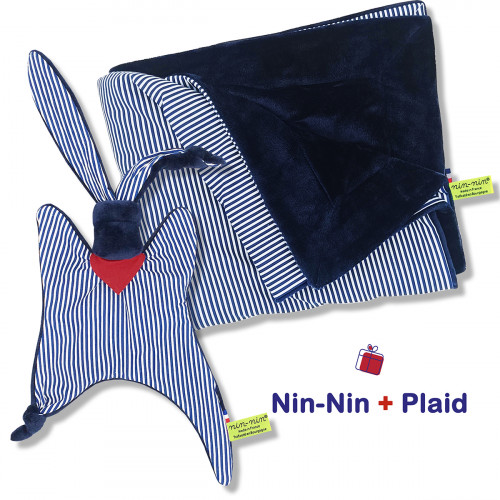 Scatola nascita coperta e plaid Jean Paul. Originale e prodotto in Francia. Doudou Nin-Nin