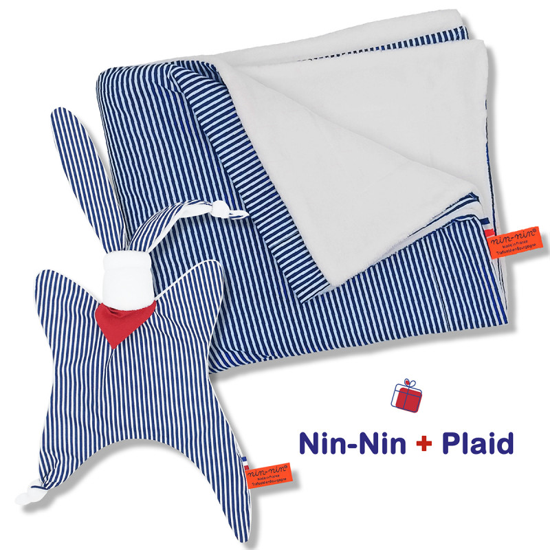 Scatola nascita coperta e plaid Marinière. Originale e prodotto in Francia. Doudou Nin-Nin Scatola nascita coperta e plaid Marinière. Originale e prodotto in Francia. Doudou Nin-Nin