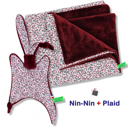 Scatola nascita coperta e plaid Nicole. Originale e prodotto in Francia. Doudou Nin-Nin