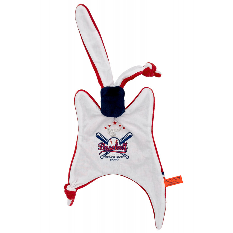 Peluche Baseball. Regalo di nascita personalizzato realizzato in Francia. Doudou Nin-Nin Peluche Baseball. Regalo di nascita personalizzato realizzato in Francia. Doudou Nin-Nin