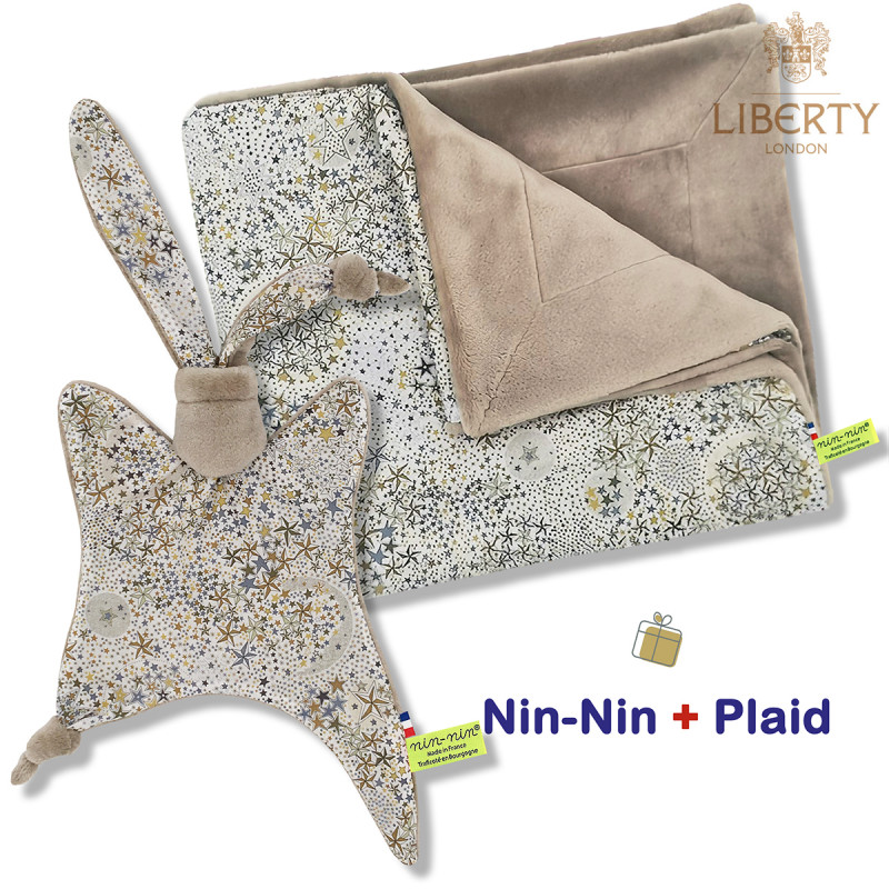 Scatola nascita coperta e plaid Pharell. Originale e prodotto in Francia. Doudou Nin-Nin