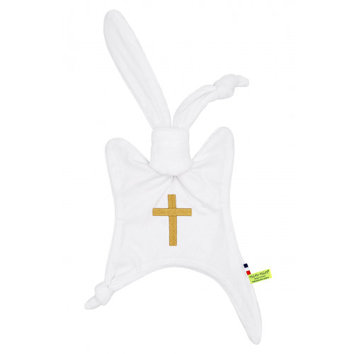 Doudou Christianisme. Regalo di nascita personalizzato realizzato in Francia. Doudou Nin-Nin