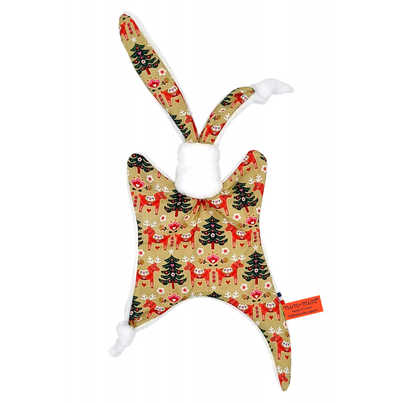 Peluche Hyvää Joulua. Regalo di Natale personalizzato realizzato in Francia. Doudou Nin-Nin Peluche Hyvää Joulua. Regalo di Natale personalizzato realizzato in Francia. Doudou Nin-Nin