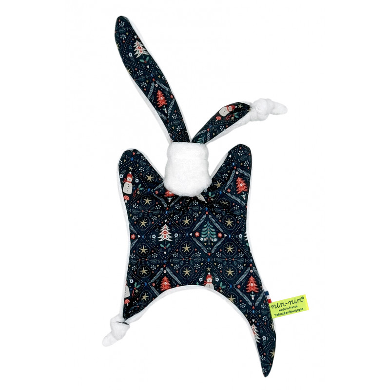 Peluche Hauskaa Joulua. Regalo di Natale personalizzato realizzato in Francia. Doudou Nin-Nin Peluche Hauskaa Joulua. Regalo di Natale personalizzato realizzato in Francia. Doudou Nin-Nin