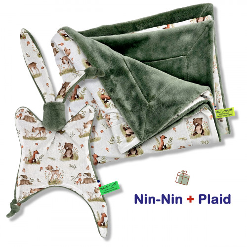 Scatola nascita coperta e plaid. Originale e prodotto in Francia. Doudou Nin-Nin
