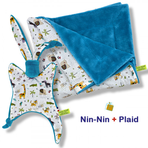 Scatola nascita coperta e plaid. Originale e prodotto in Francia. Doudou Nin-Nin