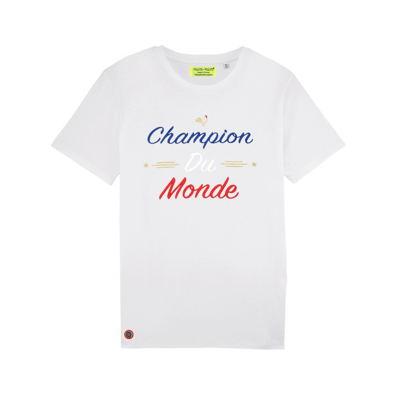 T-SHIRT BIANCA "CAMPIONE DEL MONDO" DA UOMO