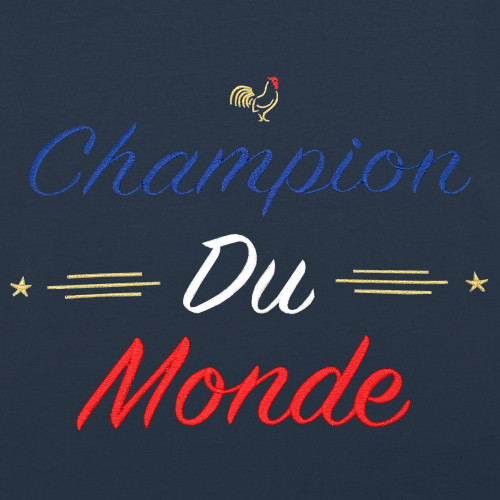 BRODERIE SWEAT HOMME "CHAMPION DU MONDE" NAVY