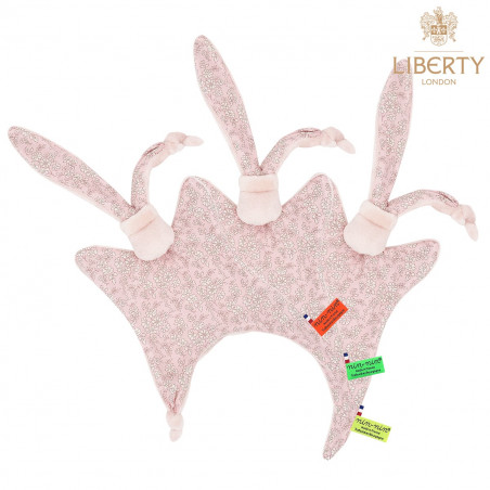 Doudou étiquettes Le Thelma Liberty of London. Cadeau de naissance original, personnalisable et made in France.