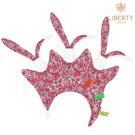 Doudou étiquettes Le Lily Liberty of London. Style Jacadi. Cadeau de naissance original et made in France.