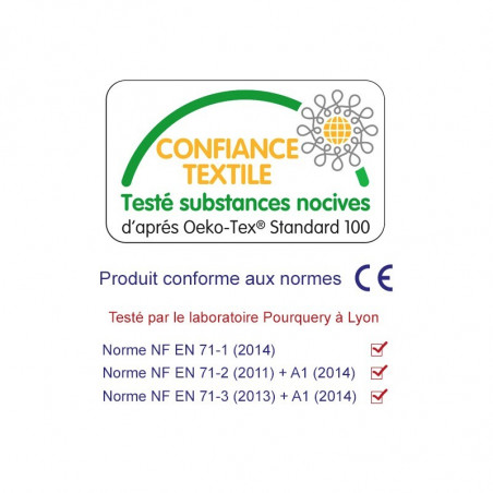 Doudou oeko-tex Le Charlie Liberty of London. Cadeau de naissance original personnalisable et made in France.