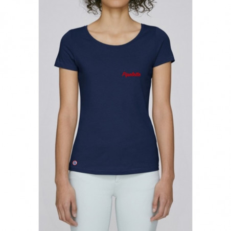 T-shirt navy pour femme à personnaliser. Made in France
