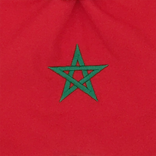 Tissu broderie doudou Le Marocain. Cadeau de naissance original personnalisable et made in France. Marque Nin-Nin