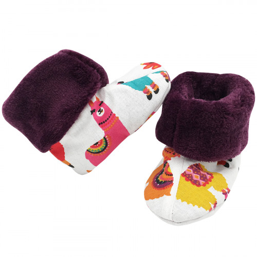 Pantofole peruviane a bottoni alti per neonati. Regalo di nascita Made in France. Nin-Nin