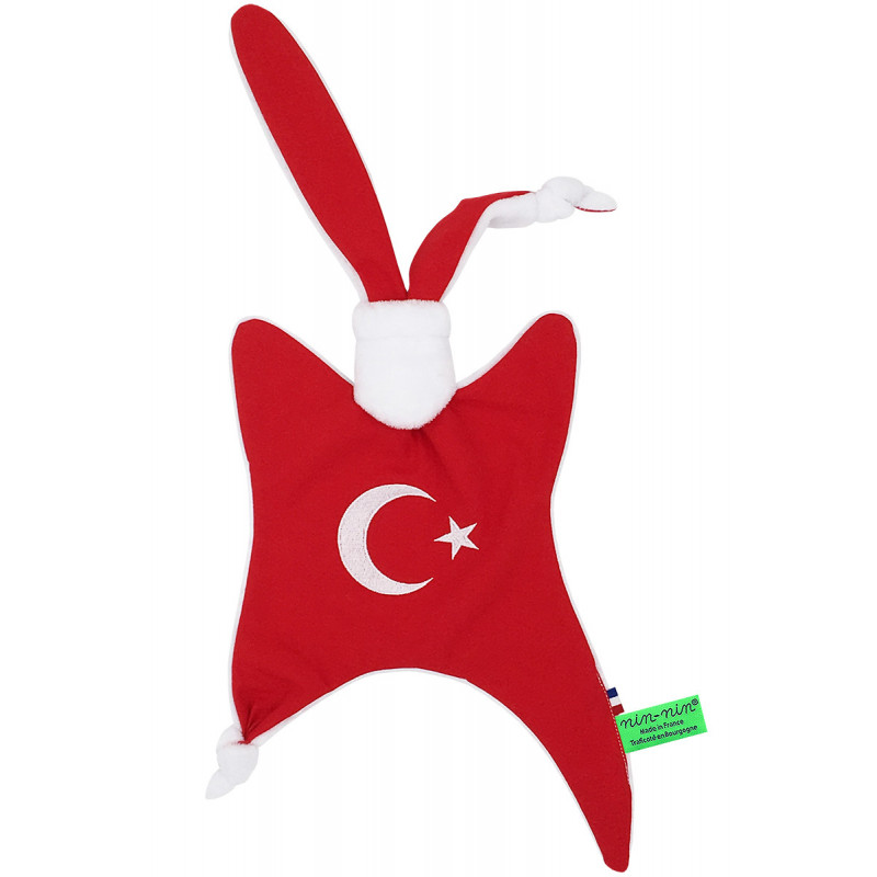 Piumino piatto Le Turc. Regalo di nascita originale personalizzabile e made in France. Consolatore Nin-Nin Piumino piatto Le Turc. Regalo di nascita originale personalizzabile e made in France. Consolatore Nin-Nin