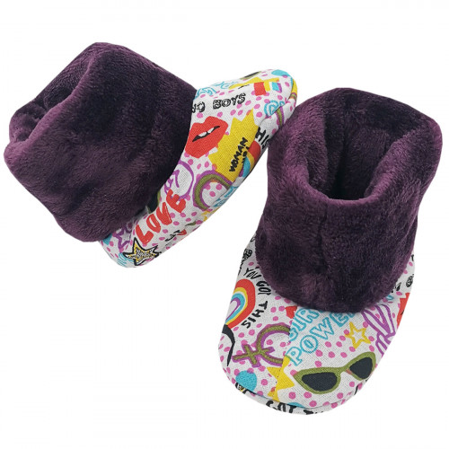 Pantofole Girl Power per neonati. Regalo di compleanno originale e fresco. Fatto in Francia con amore.