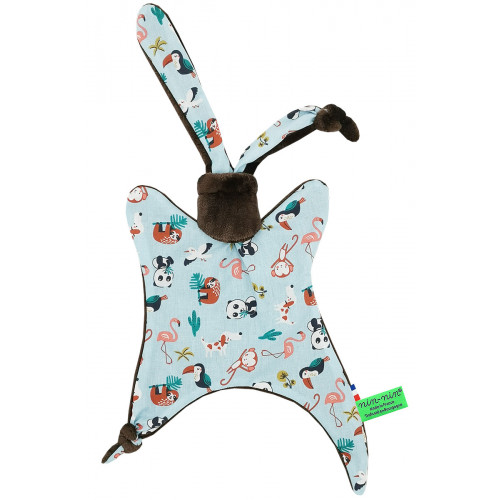 Animale da coccolare l'esploratore. Regalo di nascita personalizzato realizzato in Francia. Consolatore Nin-Nin