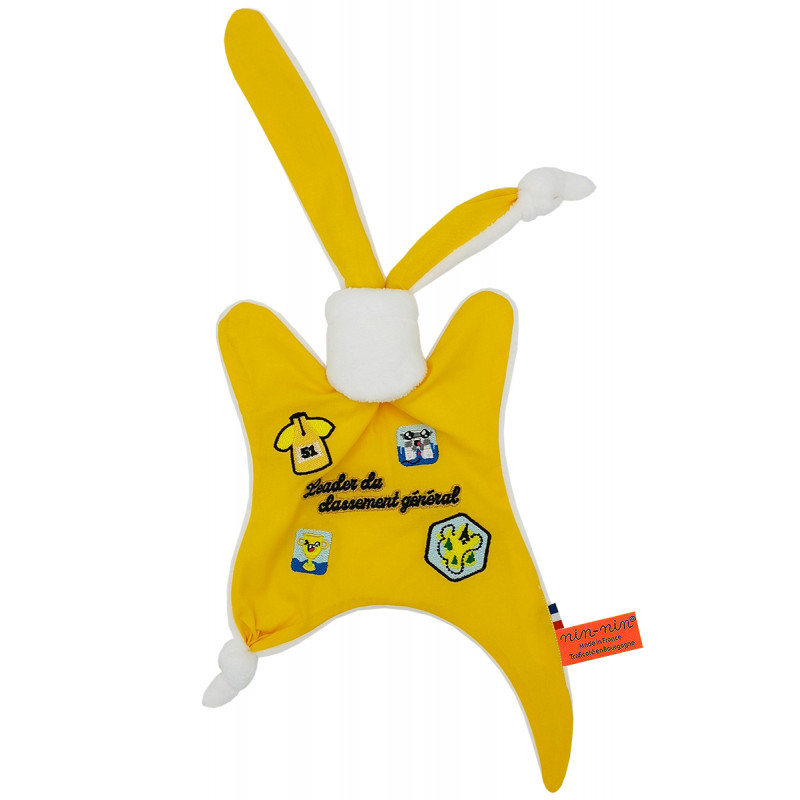Doudou Il leader della maglia gialla del Tour 2021. Regalo di nascita personalizzato realizzato in Francia. Consolatore Nin-Nin Doudou Il leader della maglia gialla del Tour 2021. Regalo di nascita personalizzato realizzato in Francia. Consolatore Nin-Nin