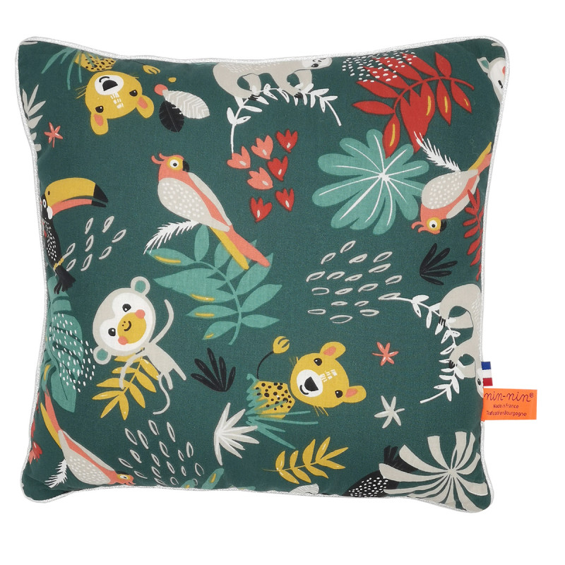 Cuscino "Tropicale". Regalo nascita originale personalizzabile e made in France. Nin-Nin Cuscino "Tropicale". Regalo nascita originale personalizzabile e made in France. Nin-Nin