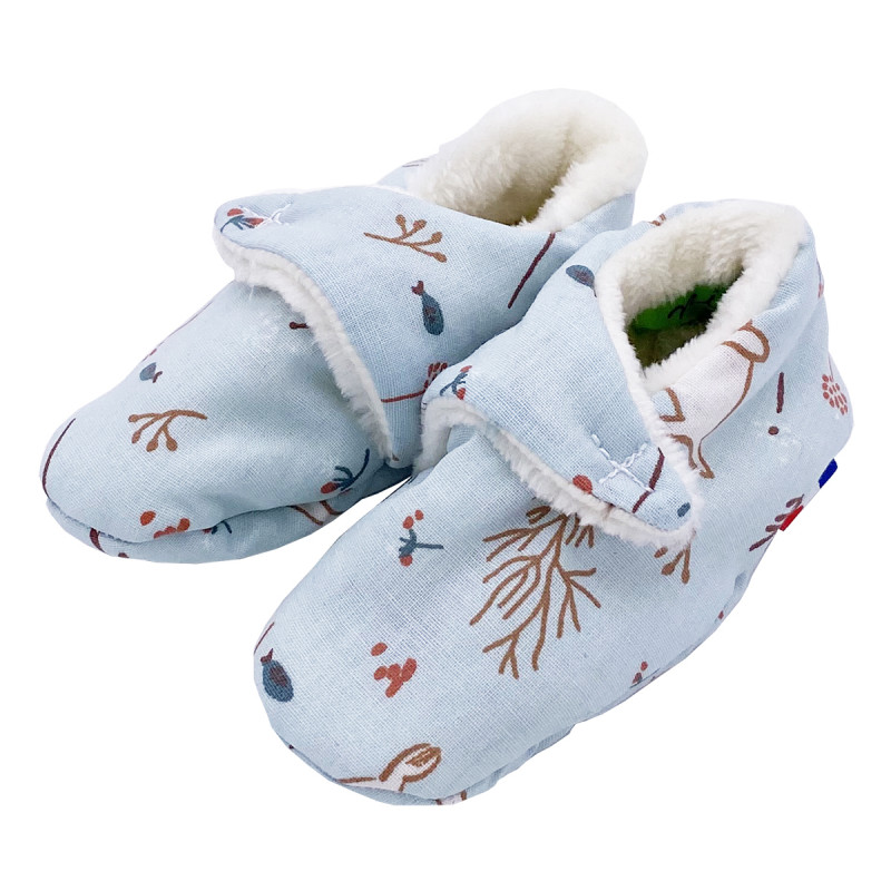 Pantofole basse "Le Bébé Phoque". Regalo nascita bambino Made in France. Consolatore Nin-Nin