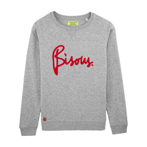 Sweat da donna "Bisous". Regalo originale per San Valentino. Di fabbricazione francese