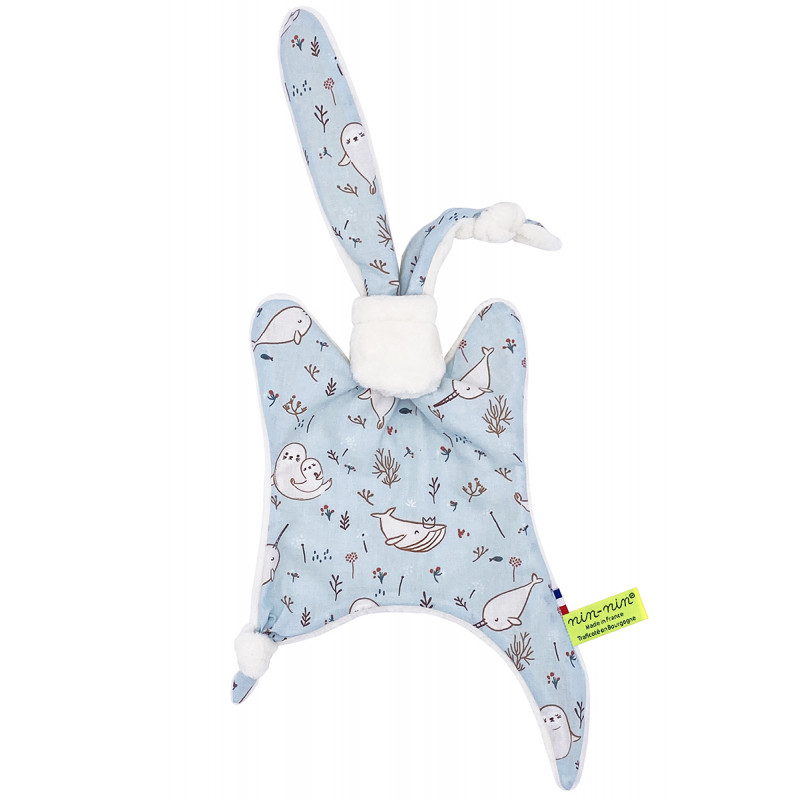 Peluche Le Bébé Phoque. Regalo di nascita personalizzato realizzato in Francia. Consolatore Nin-Nin Peluche Le Bébé Phoque. Regalo di nascita personalizzato realizzato in Francia. Consolatore Nin-Nin