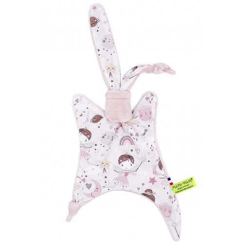 Peluche Le Clochette. Regalo di nascita personalizzato realizzato in Francia. Consolatore Nin-Nin