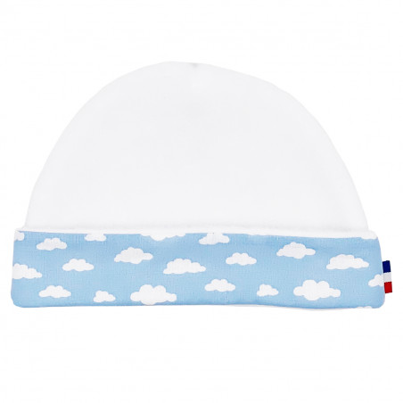 Cappello neonato unisex "Le Nuage Bleu". Cappello per bebè prodotto in Francia. Nin-Nin