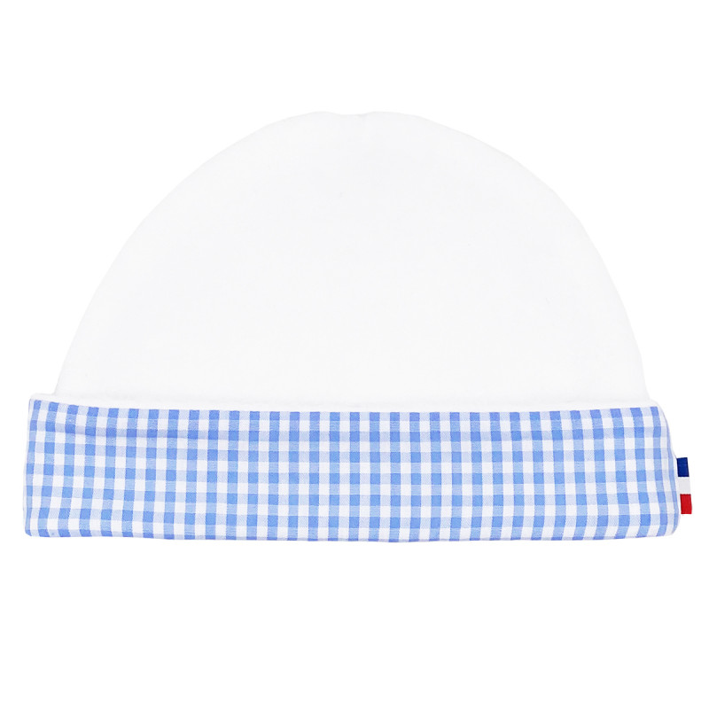 Cappello neonato unisex "Le Vichy Bleu". Cappello per bebè prodotto in Francia. Nin-Nin