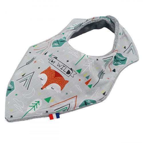 Bavaglino bandana personalizzabile "Le Fox". Fatto in Francia. Nin-Nin