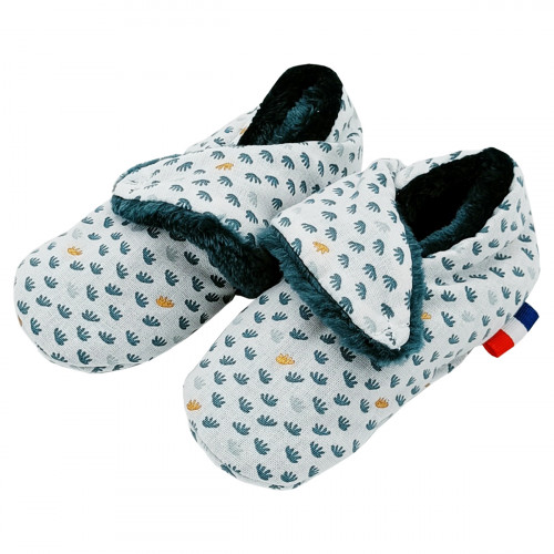 "Le Ferdinand" low slippers. Baby birth gift Made in France. Nin-Nin comforter