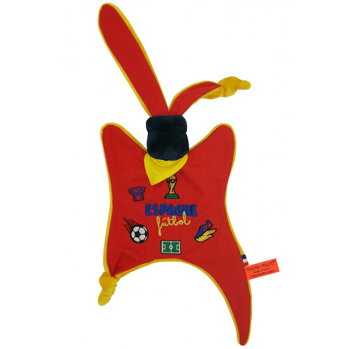 Peluche Calcio Espagne. Coppa del Mondo FIFA 2022. Regalo di nascita personalizzato realizzato in Francia. Doudou Nin-Nin