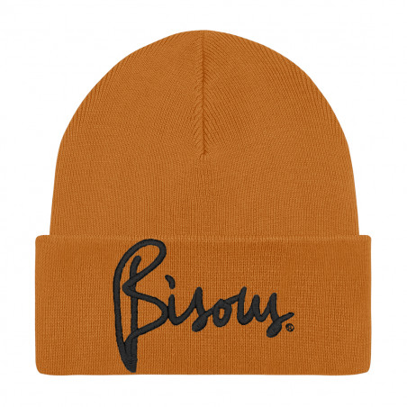 Berretto per adulti "Bisous" Ocre. Cappello realizzato in Francia. Nin-Nin